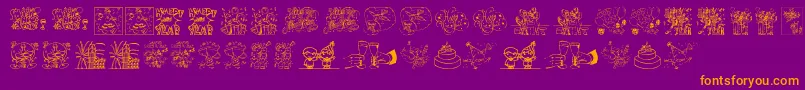 New year Font – Orange Fonts on Purple Background