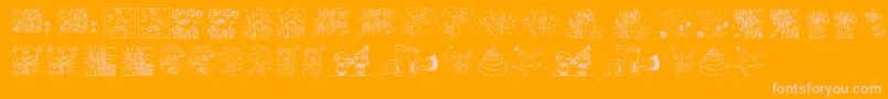 New year Font – Pink Fonts on Orange Background