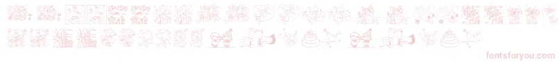 New year Font – Pink Fonts on White Background