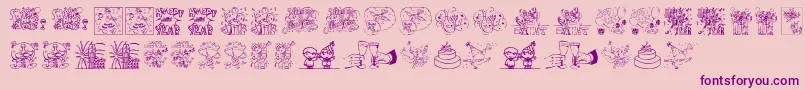New year Font – Purple Fonts on Pink Background