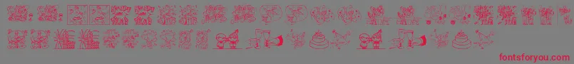 フォントNew year – 赤い文字の灰色の背景