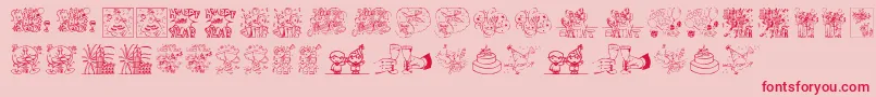 New year Font – Red Fonts on Pink Background