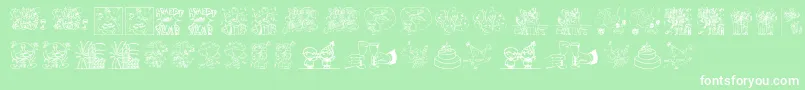 New year Font – White Fonts on Green Background