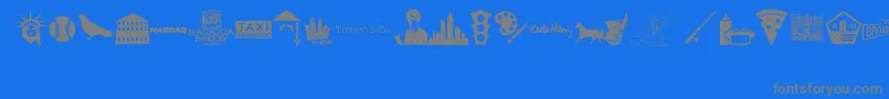 New York , New York 1 Font – Gray Fonts on Blue Background