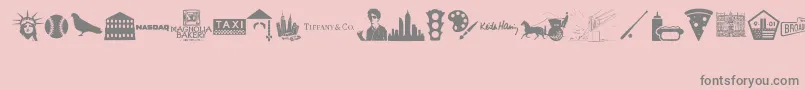 New York , New York 1 Font – Gray Fonts on Pink Background