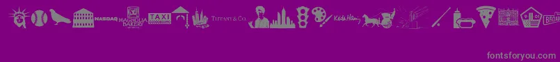 New York , New York 1 Font – Gray Fonts on Purple Background