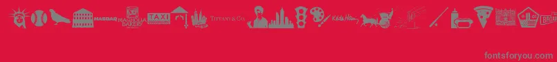 New York , New York 1 Font – Gray Fonts on Red Background