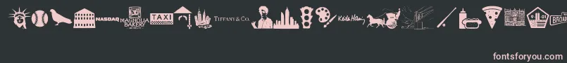 New York , New York 1 Font – Pink Fonts on Black Background