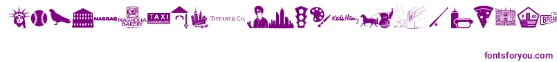 New York , New York 1 Font – Purple Fonts on White Background