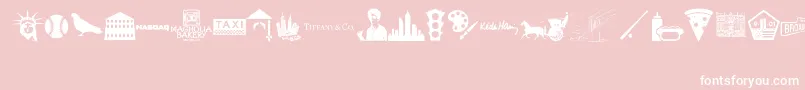 New York , New York 1 Font – White Fonts on Pink Background