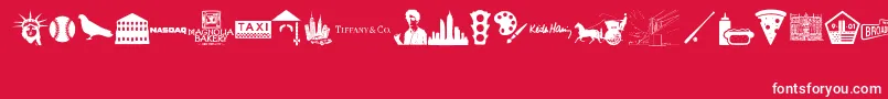 New York , New York 1 Font – White Fonts on Red Background