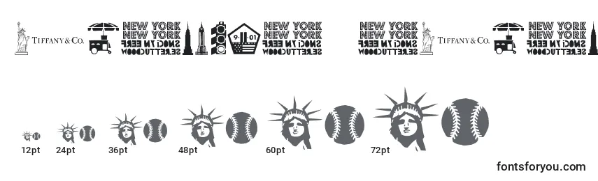 Размеры шрифта New York , New York 1