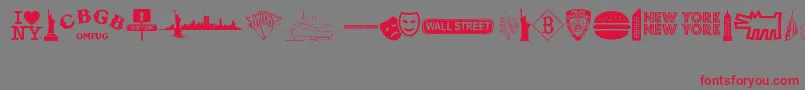 New York , New York 2 Font – Red Fonts on Gray Background