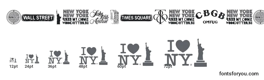 New York , New York 2 Font Sizes