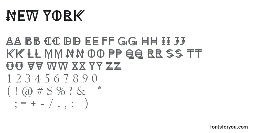 A fonte New York (135526) – alfabeto, números, caracteres especiais