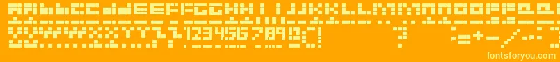 NEW Font – Yellow Fonts on Orange Background