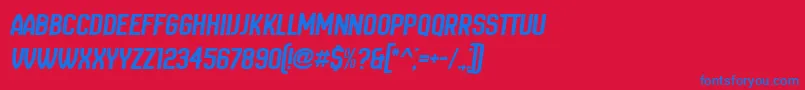 NewAmsterdam Italic Font – Blue Fonts on Red Background