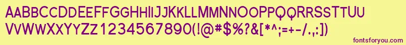Florsn26 Font – Purple Fonts on Yellow Background