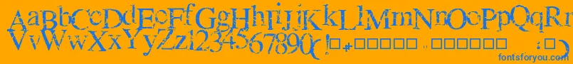 NEWCRACK Font – Blue Fonts on Orange Background