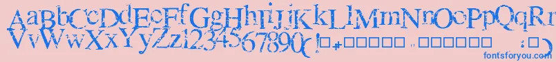 NEWCRACK-Schriftart – Blaue Schriften auf rosa Hintergrund