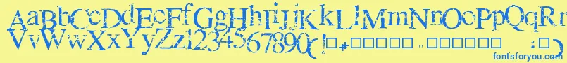 NEWCRACK Font – Blue Fonts on Yellow Background