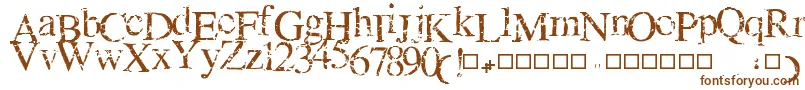 NEWCRACK-Schriftart – Braune Schriften auf weißem Hintergrund