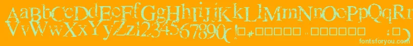 NEWCRACK-Schriftart – Grüne Schriften auf orangefarbenem Hintergrund