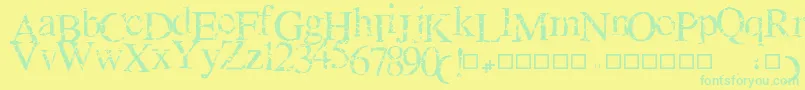 Czcionka NEWCRACK – zielone czcionki na żółtym tle