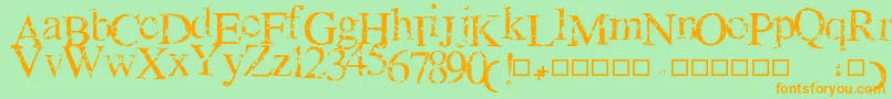 NEWCRACK Font – Orange Fonts on Green Background