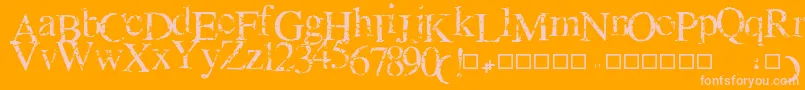 Fonte NEWCRACK – fontes rosa em um fundo laranja