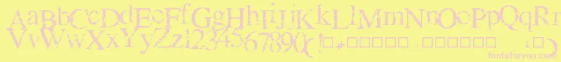 フォントNEWCRACK – ピンクのフォント、黄色の背景