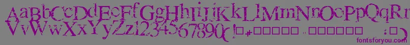 フォントNEWCRACK – 紫色のフォント、灰色の背景