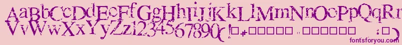 NEWCRACK-Schriftart – Violette Schriften auf rosa Hintergrund