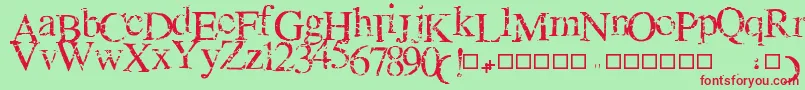 NEWCRACK Font – Red Fonts on Green Background