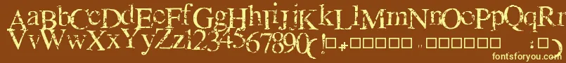 NEWCRACK-fontti – keltaiset fontit ruskealla taustalla
