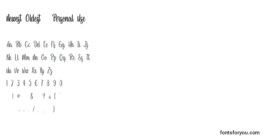 Czcionka Newest Oldest   Personal Use – alfabet, cyfry, specjalne znaki