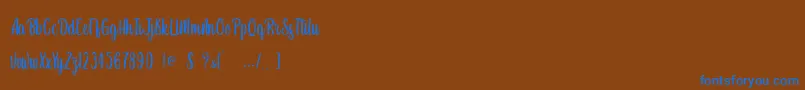 Newest Oldest   Personal Use-Schriftart – Blaue Schriften auf braunem Hintergrund
