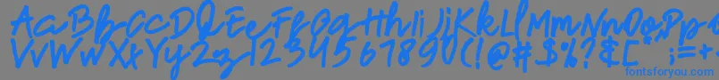 newfrench Font – Blue Fonts on Gray Background