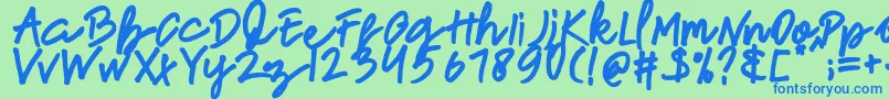 newfrench Font – Blue Fonts on Green Background