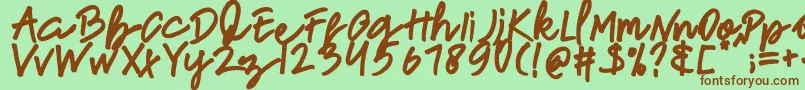 newfrench Font – Brown Fonts on Green Background