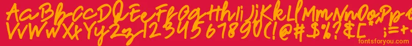 newfrench Font – Orange Fonts on Red Background