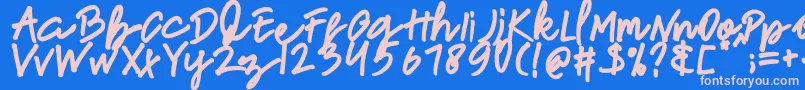 newfrench Font – Pink Fonts on Blue Background