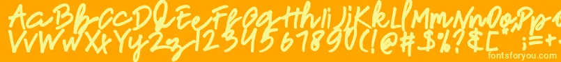 Шрифт newfrench – жёлтые шрифты на оранжевом фоне