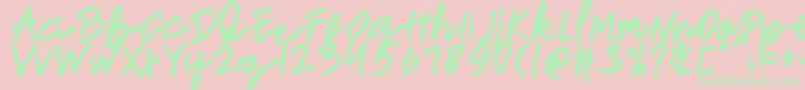 newfrench Font – Green Fonts on Pink Background