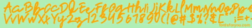 newfrench Font – Orange Fonts on Green Background