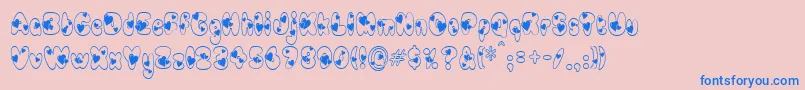 Newlywed Font – Blue Fonts on Pink Background