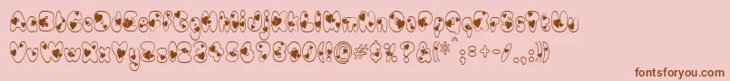 Newlywed Font – Brown Fonts on Pink Background