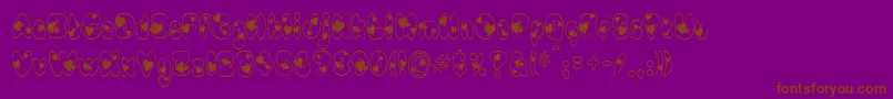 Newlywed-Schriftart – Braune Schriften auf violettem Hintergrund