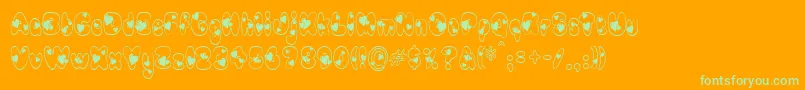 Newlywed-Schriftart – Grüne Schriften auf orangefarbenem Hintergrund