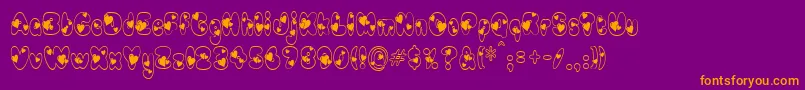 Newlywed Font – Orange Fonts on Purple Background